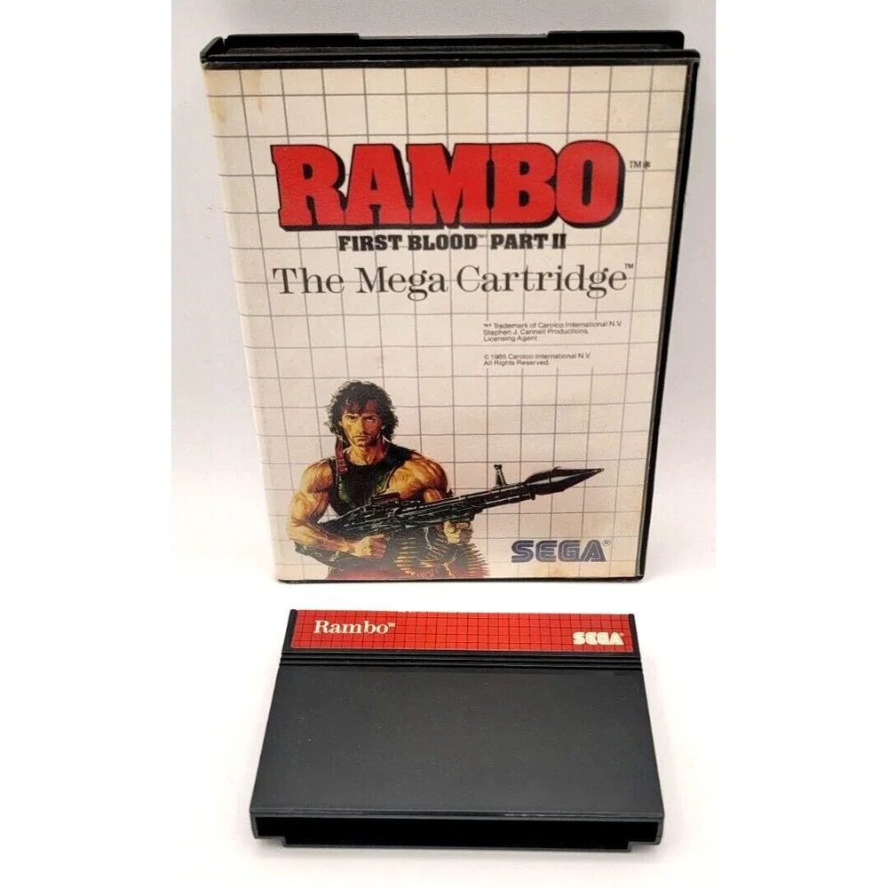 RAMBO FIRST BLOOD PART 2 - SEGA MASTER SYSTEM SMS - NO MANUAL *TESTED & WORKING*